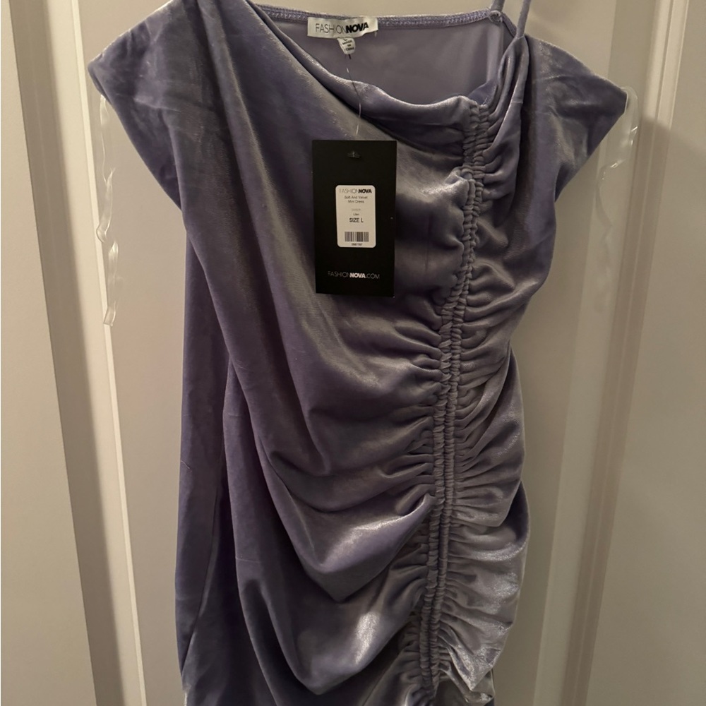 Fashion nova purple velvet clubbing mini dress. New with tags.